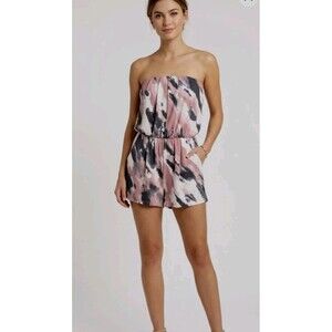 Ariella Strapless Rompers Size S Pink and Blue NWT
